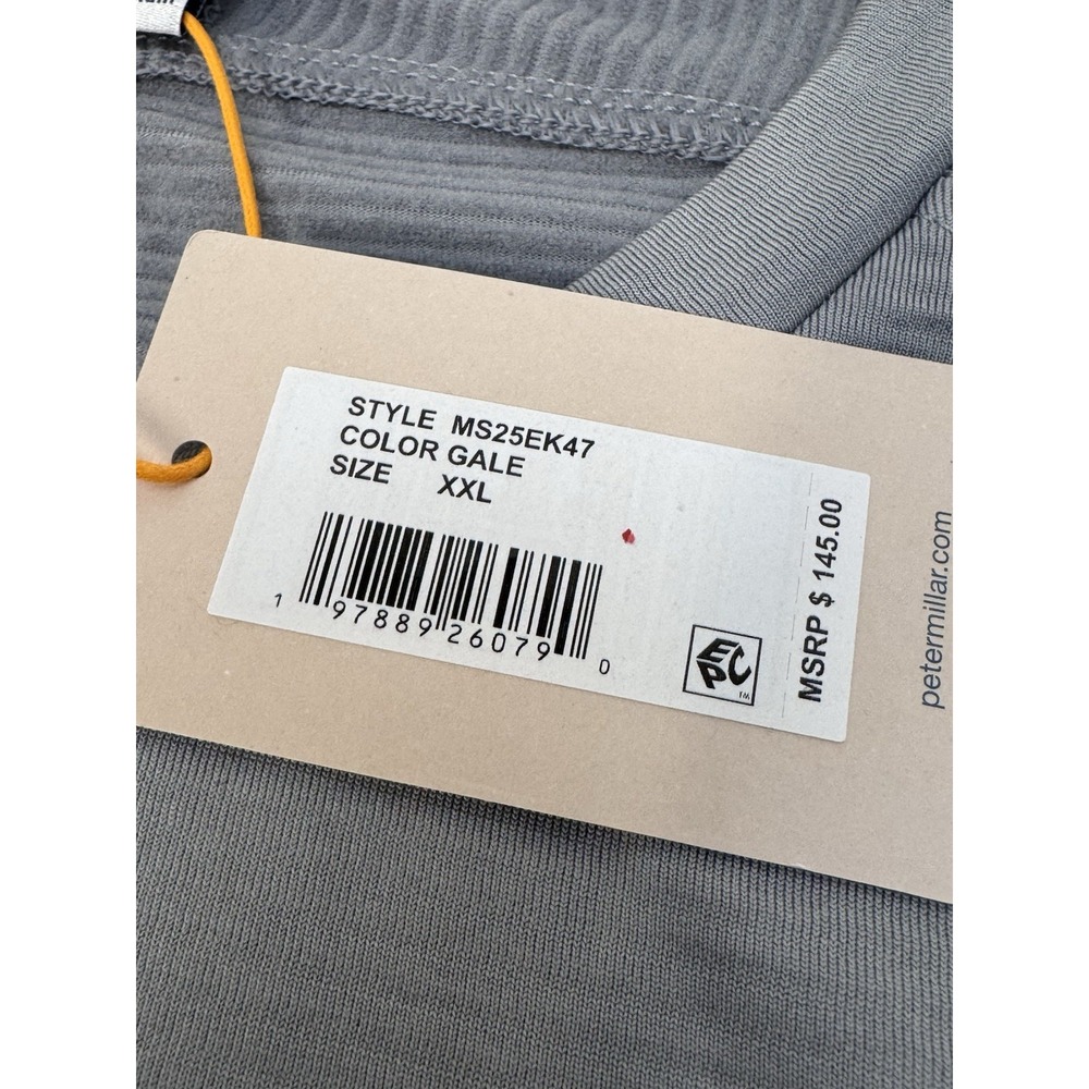 NWT Peter Millar Beaumont Performance Crew Neck Pullover Gale Grey Mens XXL $165 - Picture 4 of 10